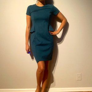Mossimo Teal Peplum Dress XS